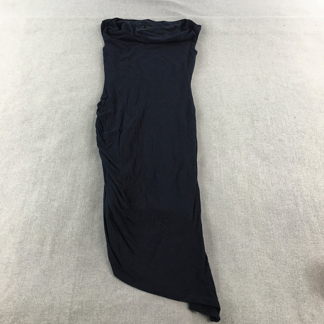 Portmans Womens Wool Bodycon Dress Size XS Navy Blue Strapless