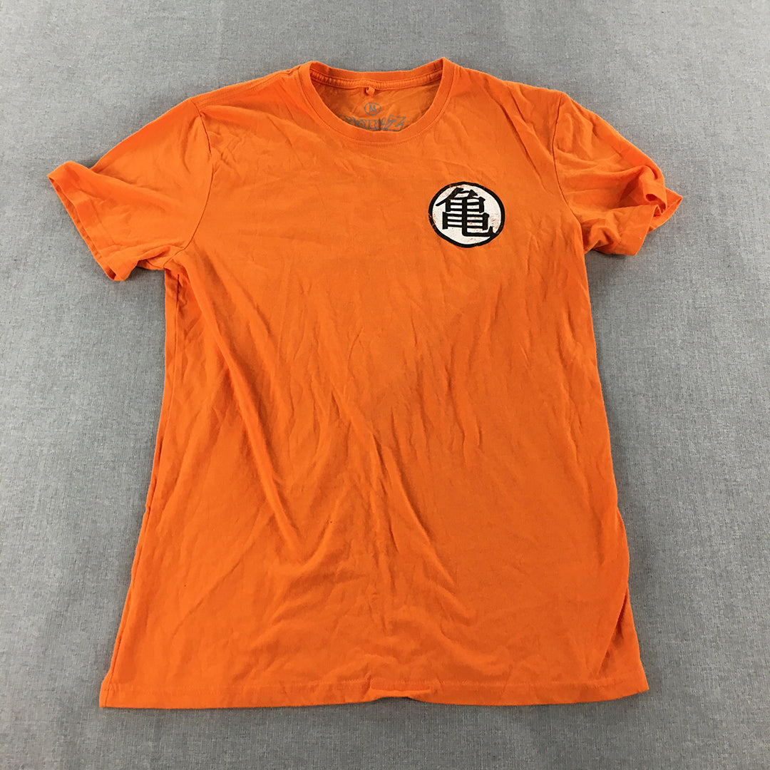 Dragonball Z Mens T-Shirt Size M Orange Logo Short Sleeve Tee