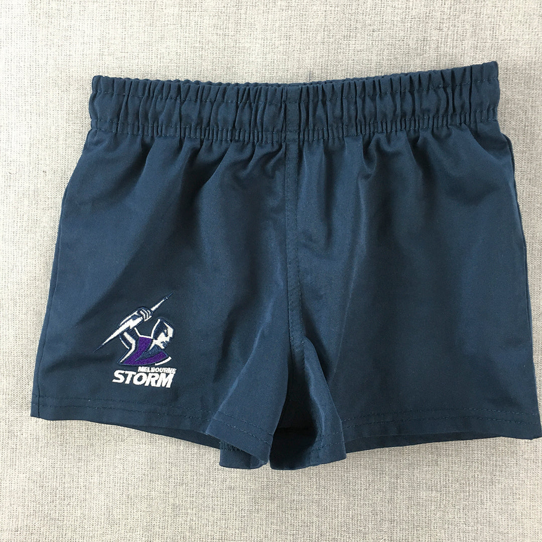 Melbourne Storm Kids Boys Footy Shorts Size 7 NRL Rugby League