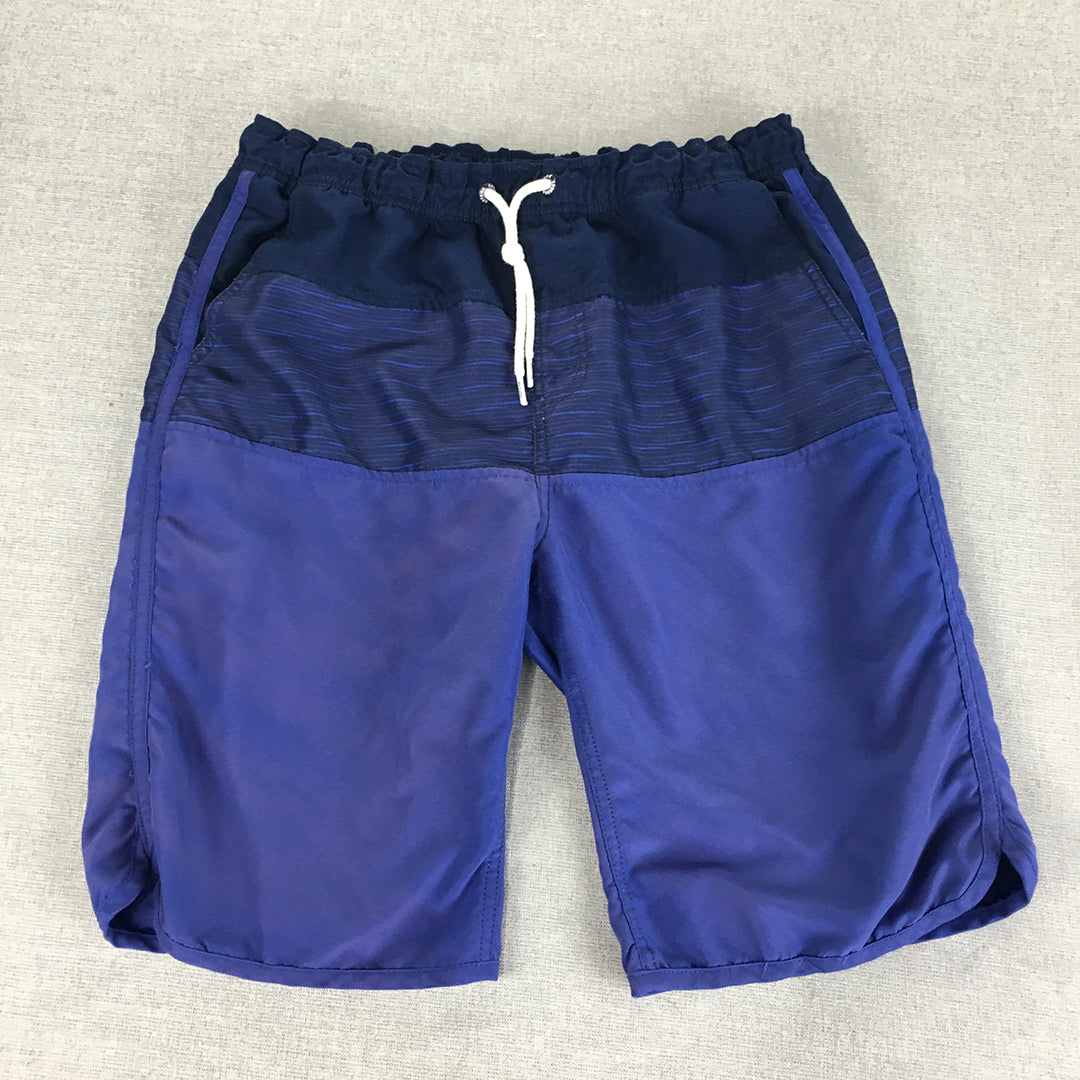 Cancer Council Mens Board Shorts Size S Blue Surf Swim Boardies