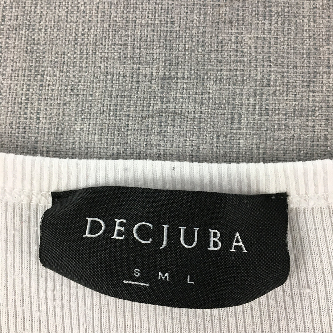 Decjuba Womens Knit Top Size S White Short Sleeve T-Shirt