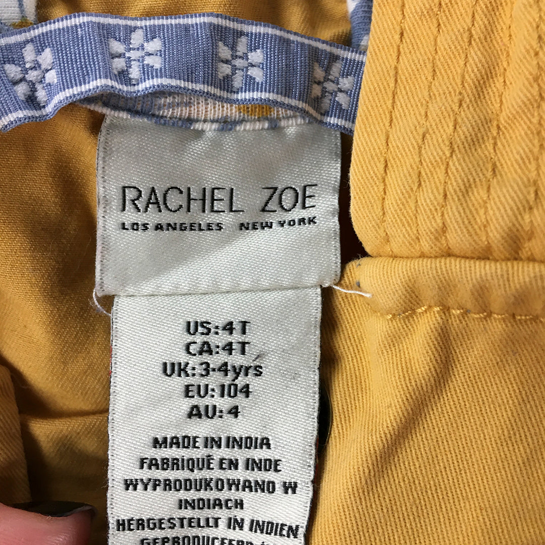 Rachel Zoe Kids Girls Parka Jacket Size 4 Toddler Yellow Pearl-Snap Button