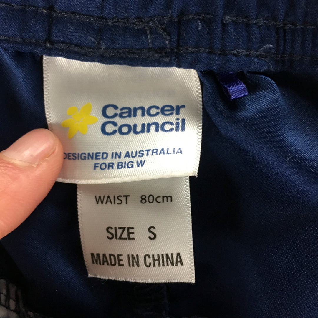 Cancer Council Mens Board Shorts Size S Blue Surf Swim Boardies