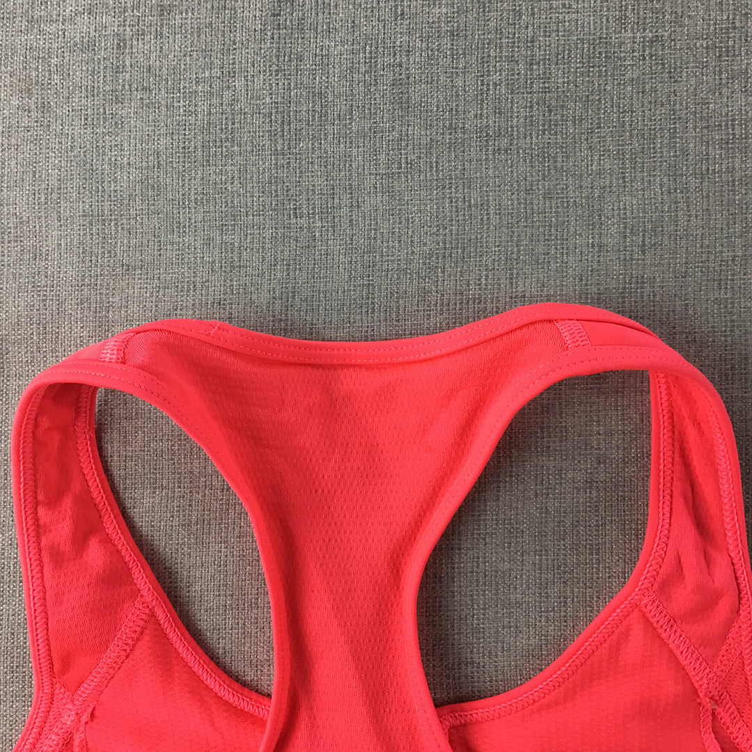 Adidas Techfit Womens Sports Bra Size S Pink Logo Cropped Top Activewear Gym