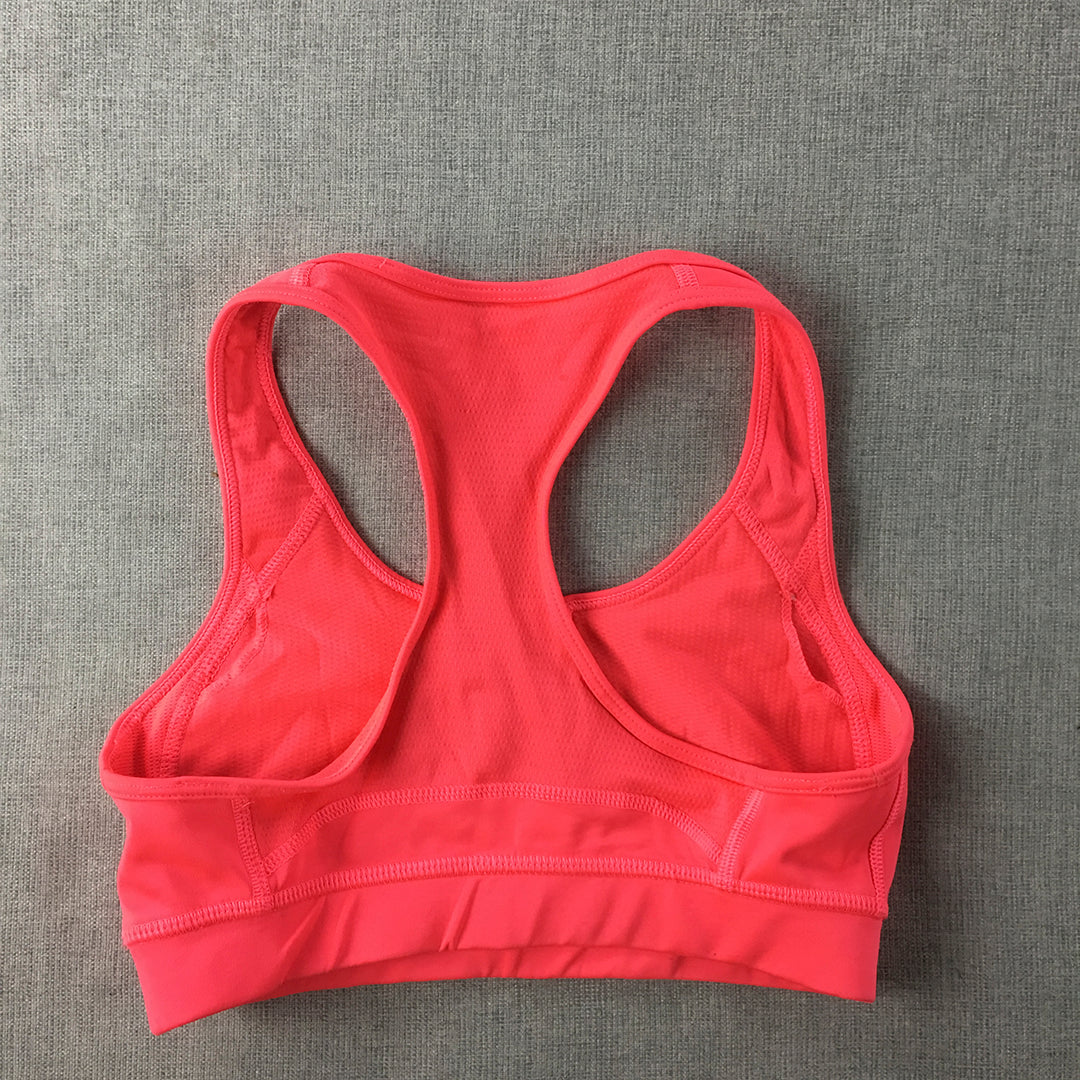 Adidas Techfit Womens Sports Bra Size S Pink Logo Cropped Top Activewear Gym