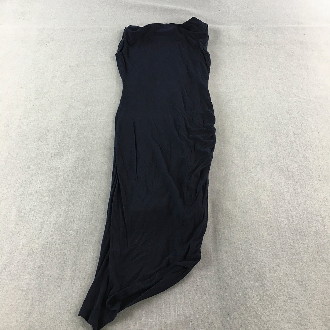 Portmans Womens Wool Bodycon Dress Size XS Navy Blue Strapless