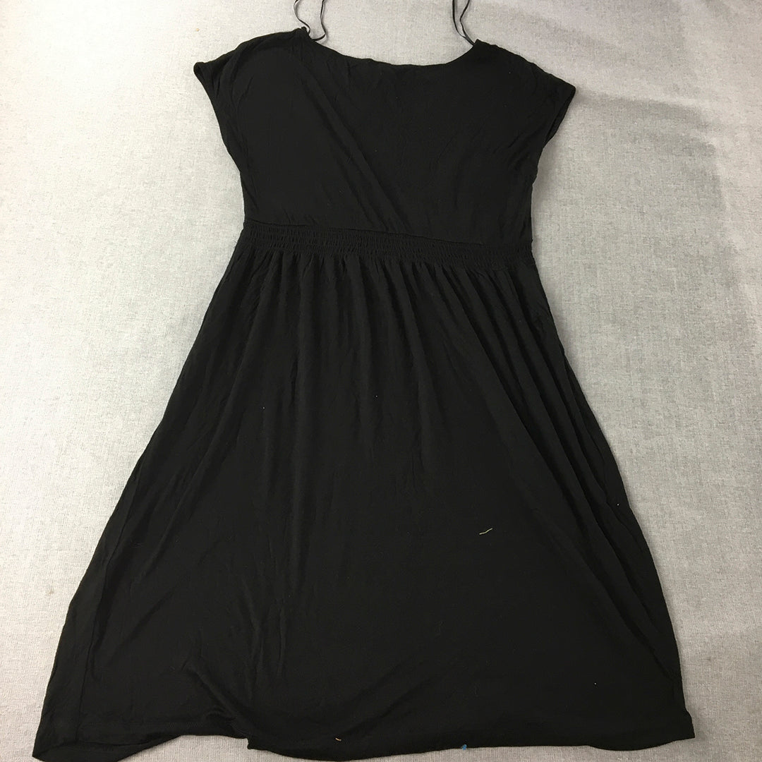 H&M Mama Womens Maternity Dress Size M Black Stretch A-Line