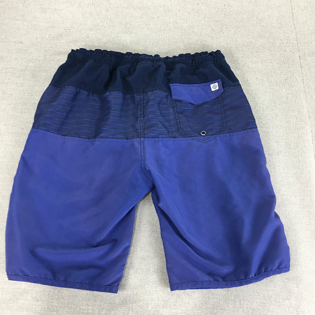 Cancer Council Mens Board Shorts Size S Blue Surf Swim Boardies