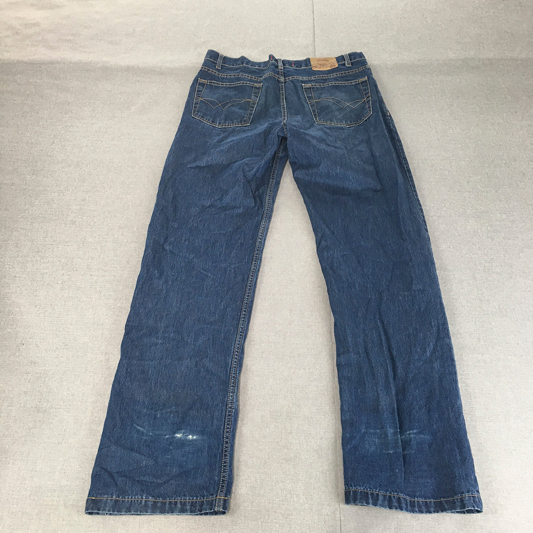 Vintage Outlaw Mens Jeans Size 34 (W34 x L32) Blue Straight Leg Denim