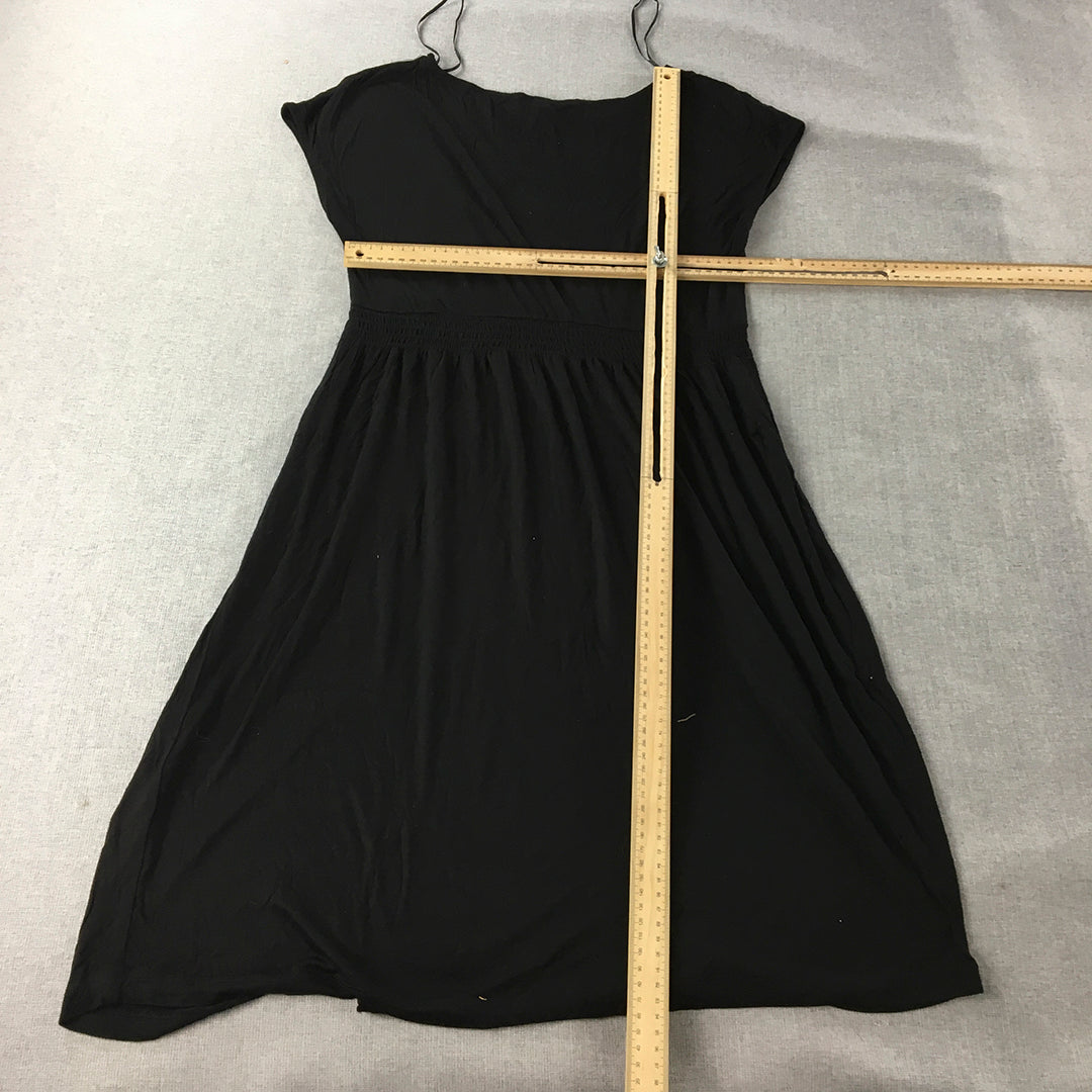 H&M Mama Womens Maternity Dress Size M Black Stretch A-Line