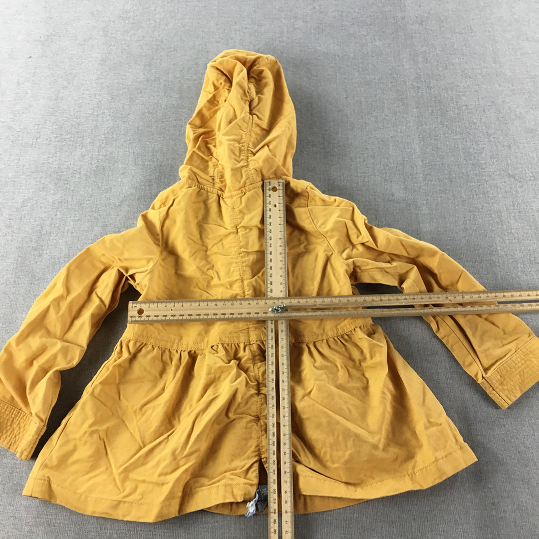 Rachel Zoe Kids Girls Parka Jacket Size 4 Toddler Yellow Pearl-Snap Button