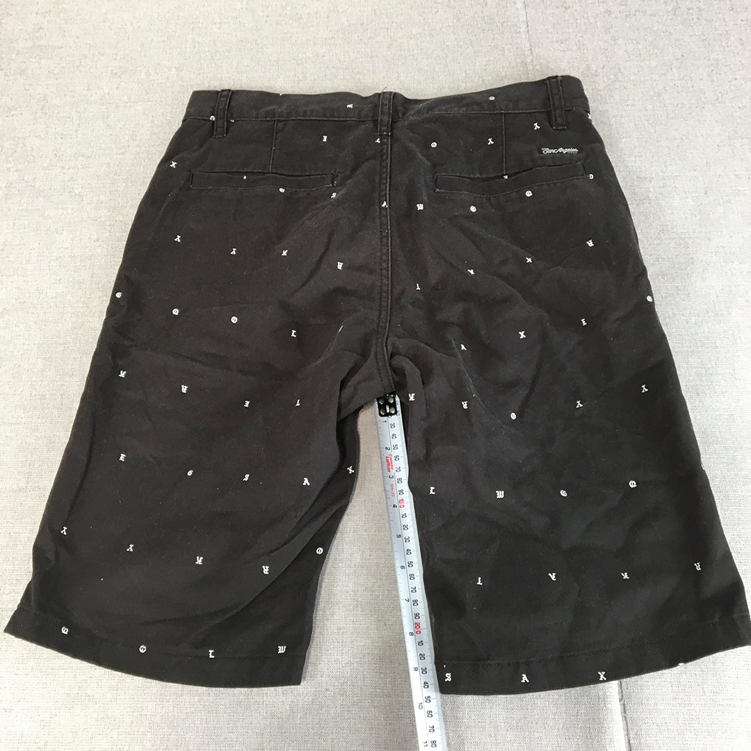 H&M Mens Chino Shorts Size 30 Black Polka Dot Pockets