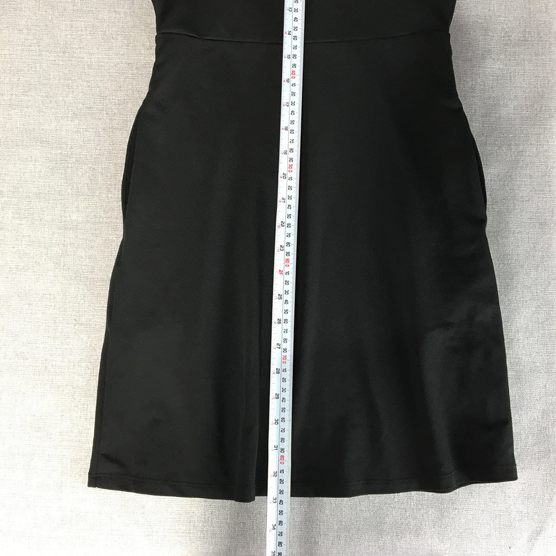 H&M Womens Pencil Dress Size XS Black Mini Long Sleeve Pockets