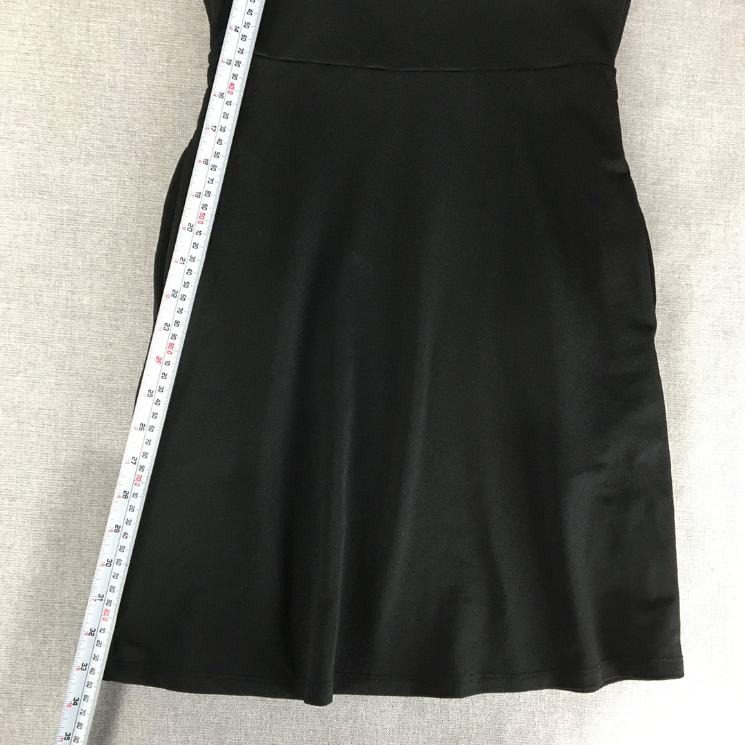 H&M Womens Pencil Dress Size XS Black Mini Long Sleeve Pockets