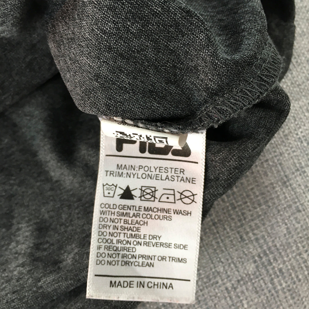 FILA Womens T-Shirt Size 14 Grey Short Sleeve Logo Round Neck Top