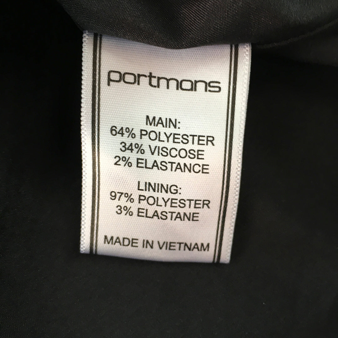 Portmans Status Womens Pencil Dress Size 8 Black Short Sleeve Mini