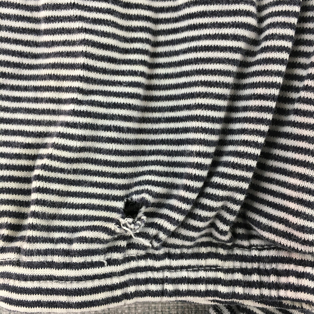 Petit Bateau Kids Girls Knit Top Size 10 Blue White Long Sleeve Pullover