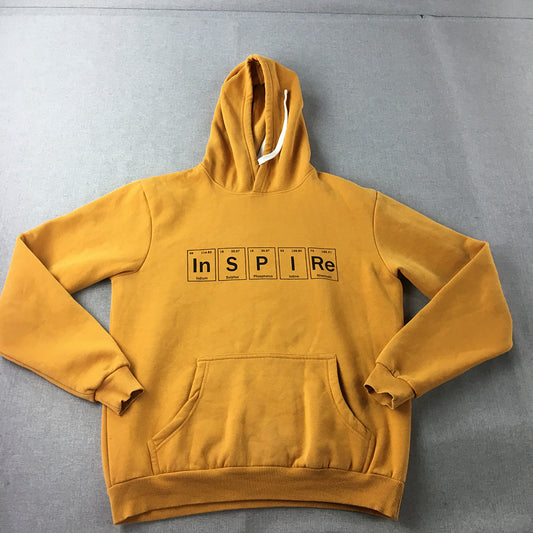 Campus Sutra Mens Inspire Hoodie Sweater Size S Yellow Pullover Jumper Elements