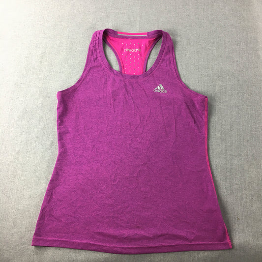 Adidas Climachill Womens Tank Top Size M Pink Logo Sleeveless Activewear Gym