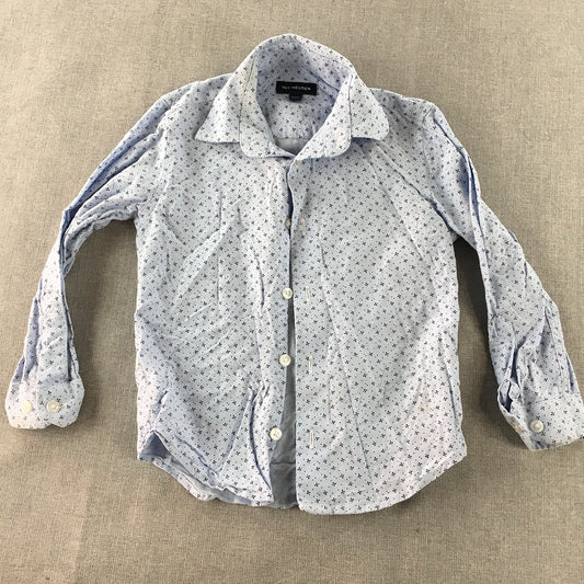 Van Heusen Kids Boys Shirt Size 5 Blue Long Sleeve Button-Up Collared