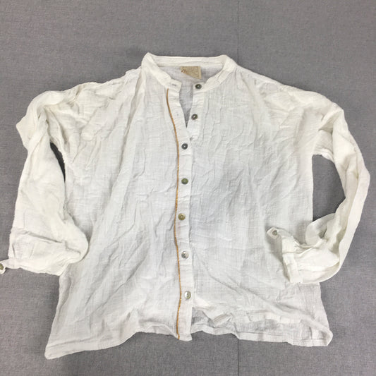 Always Womens Shirt Size XXS White Long Sleeve Button-Up Top