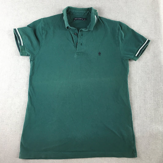 French Connection Mens Polo Shirt Size S Green Logo Collared Rugby