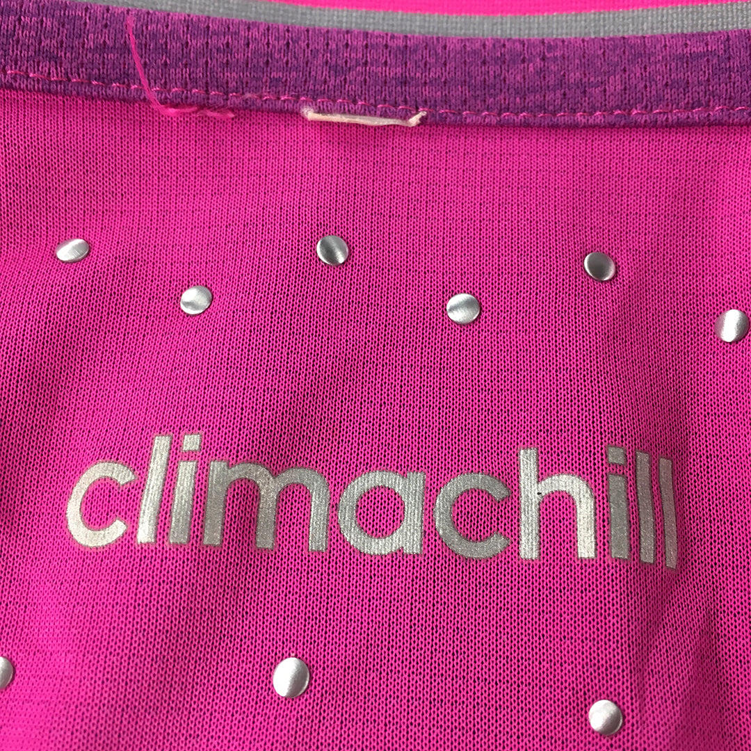 Adidas Climachill Womens Tank Top Size M Pink Logo Sleeveless Activewear Gym