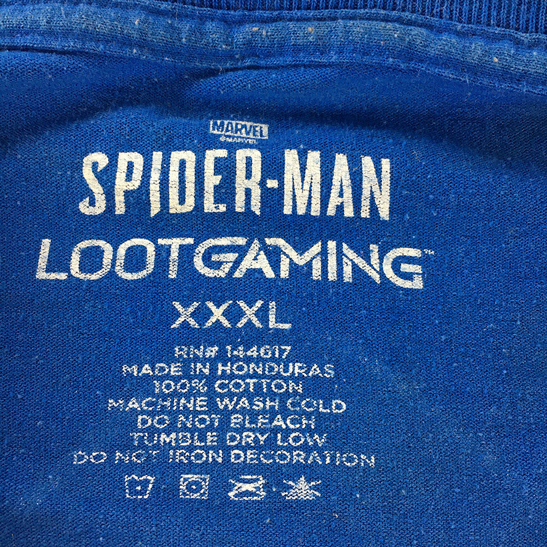 Spider-Man Lootgaming Mens T-Shirt Size 3XL Blue Marvel Short Sleeve