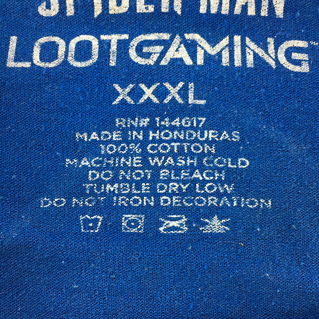 Spider-Man Lootgaming Mens T-Shirt Size 3XL Blue Marvel Short Sleeve