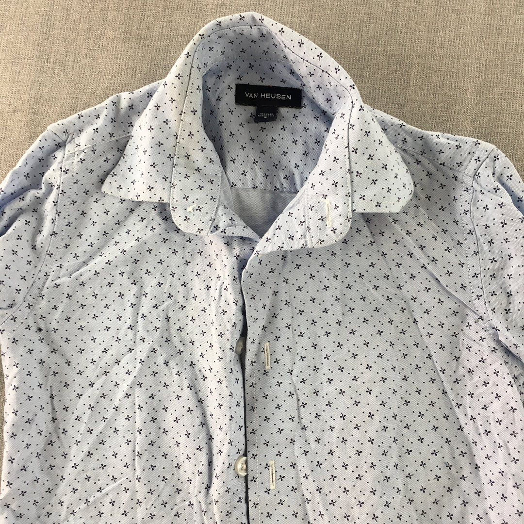 Van Heusen Kids Boys Shirt Size 5 Blue Long Sleeve Button-Up Collared