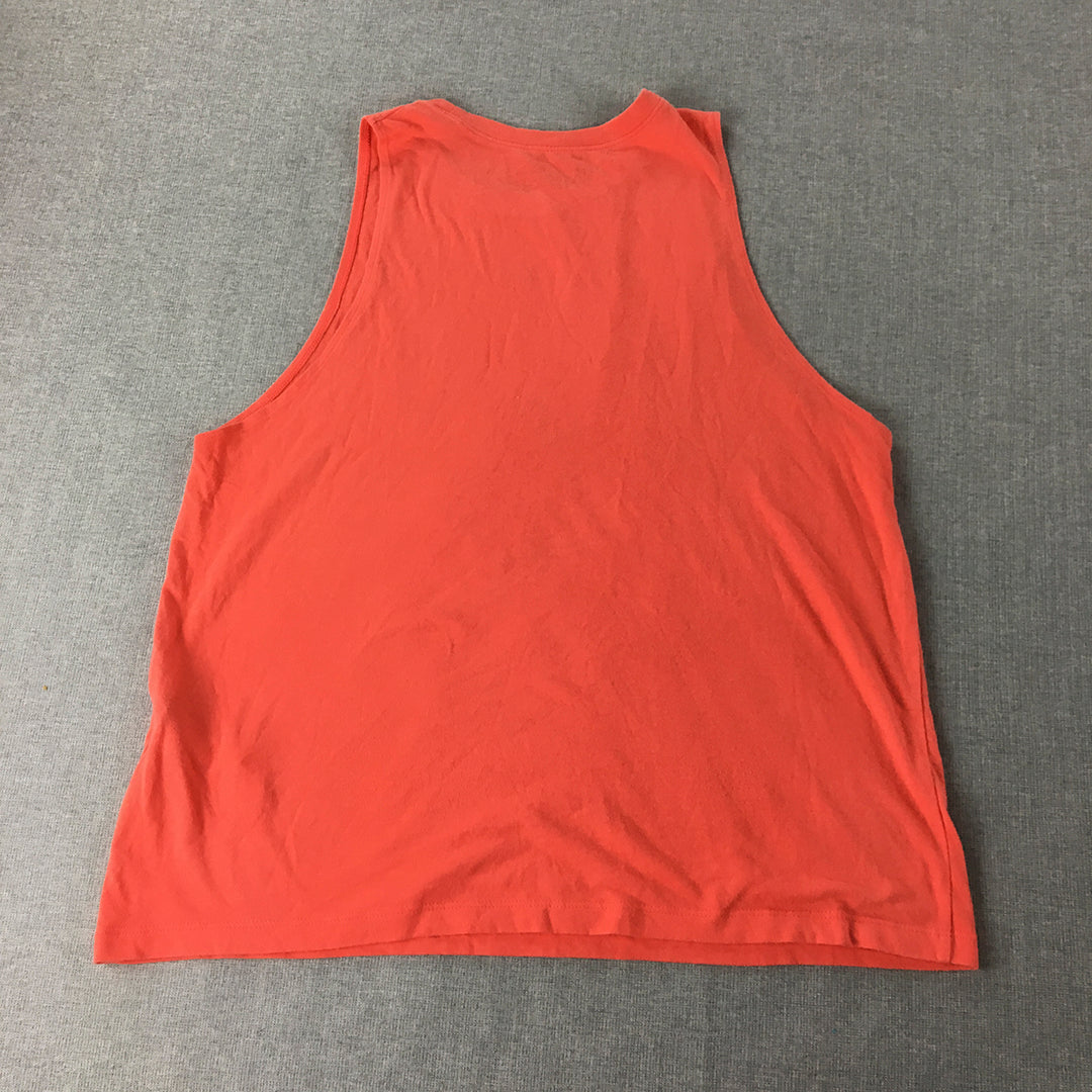 Under Armour Womens Tank Top Size M Red Sleeveless Logo Singlet Shirt