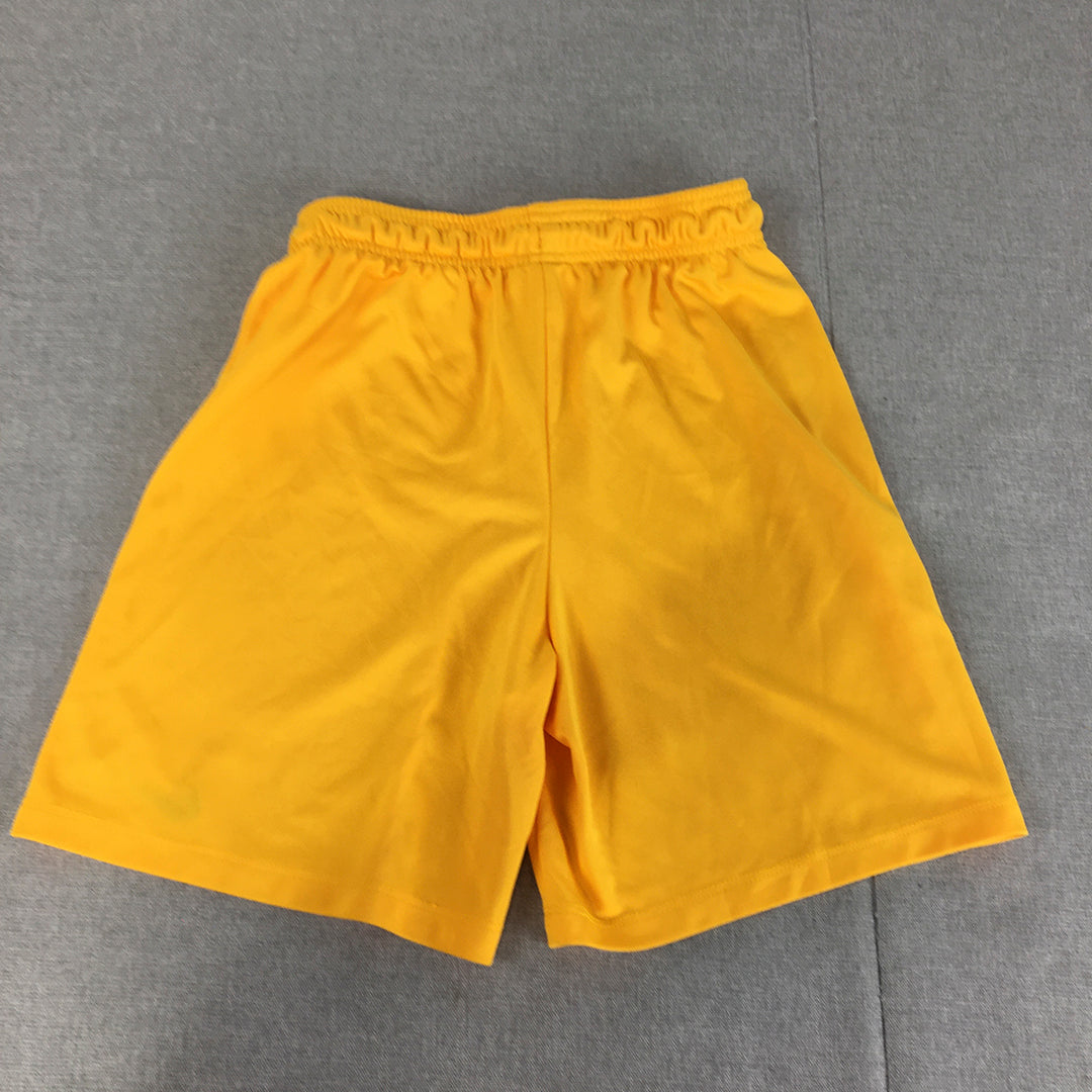 Nike Football Kids Boys Shorts Youth Size L Yellow Logo Elastic Waist