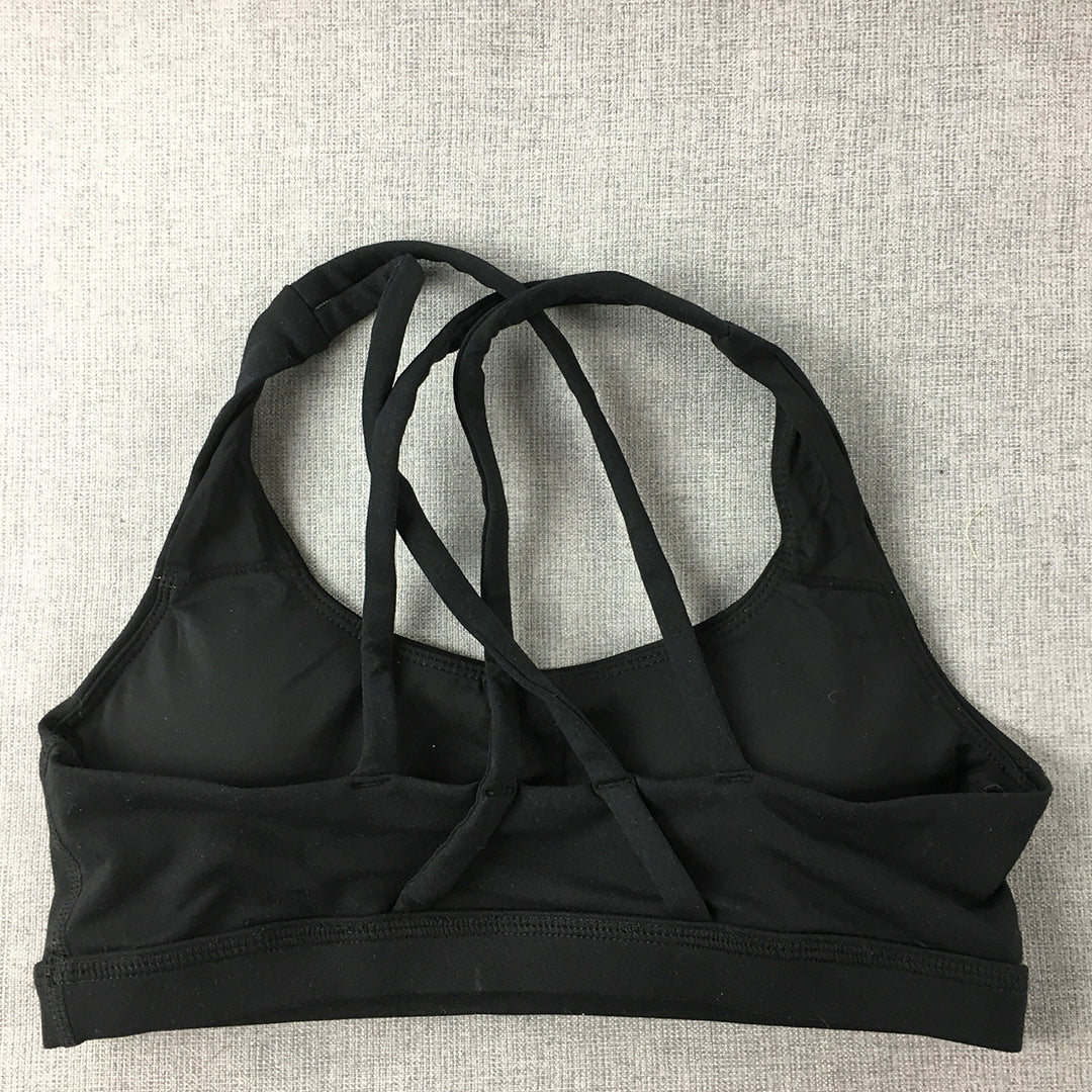 Muscle Nation Womens Sports Bra Size XS Black Logo Cropped Top