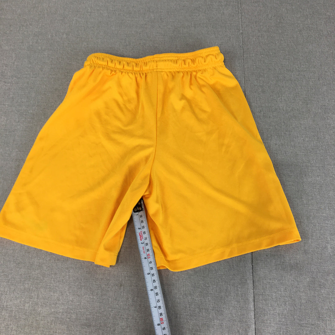 Nike Football Kids Boys Shorts Youth Size L Yellow Logo Elastic Waist