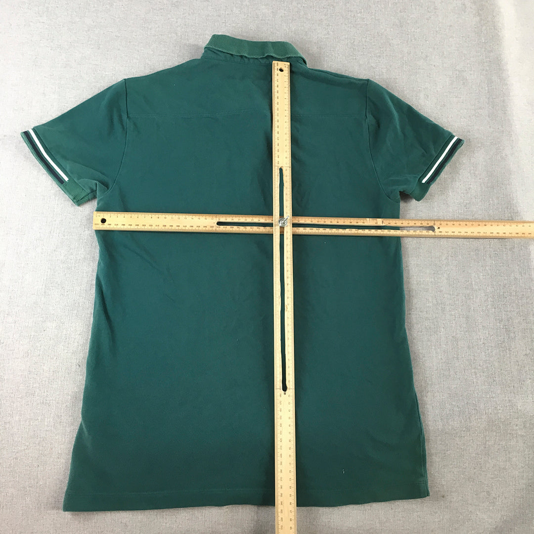 French Connection Mens Polo Shirt Size S Green Logo Collared Rugby