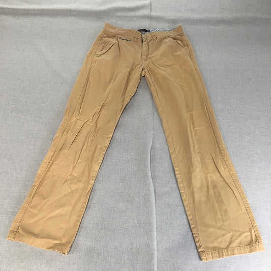 Pierre Cardin Mens Chino Pants Size 30 R Brown Streaight Leg Pockets