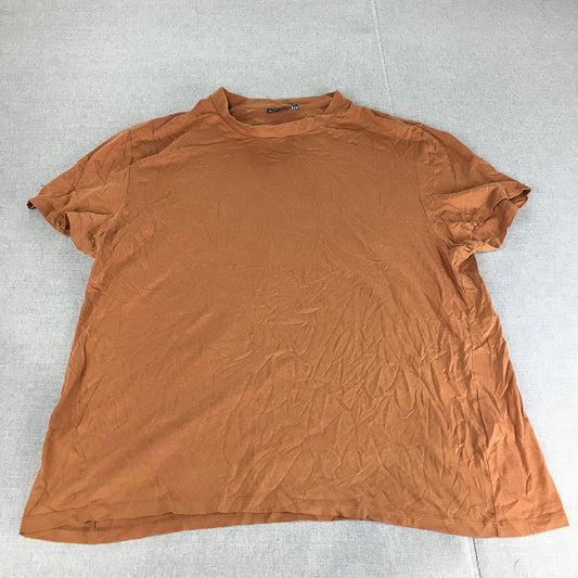 Asos Design Womens T-Shirt Size 4XL Plus Brown Short Sleeve Crew Neck Top