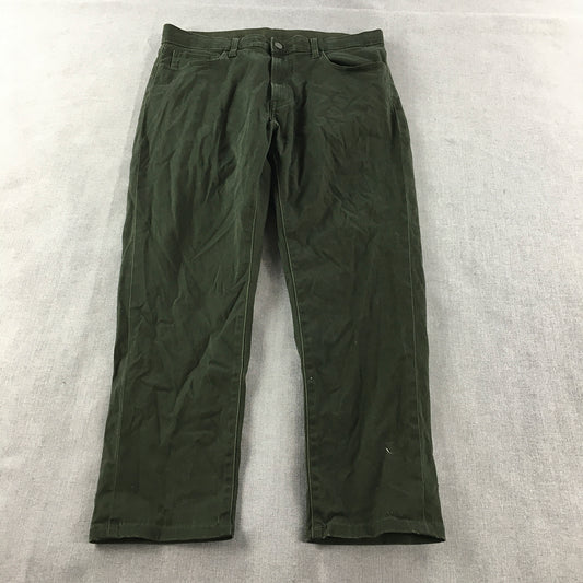 Uniqlo Womens Jeans Size L Khaki Green Stretch Denim