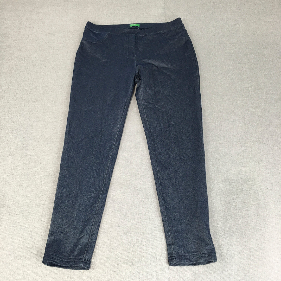 United Colors Of Benetton Womens Legging Jeans Size M Blue Stretch Denim