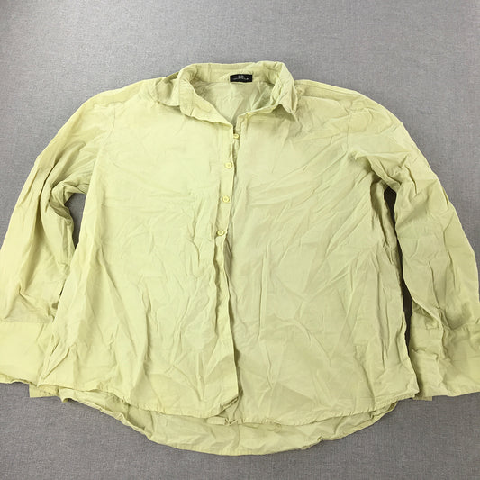 White Fox Womens Shirt Size L / XL Green Long Sleeve Button-Up Collared