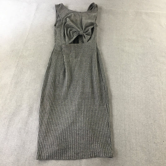 Rumor Boutique Womens Bodycon Dress Size 8 Grey Knit Stretch Short Sleeveless