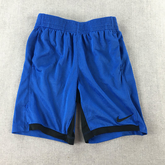 Nike Kids Boys Shorts Size M (10 - 12 Years) Blue Logo Pockets