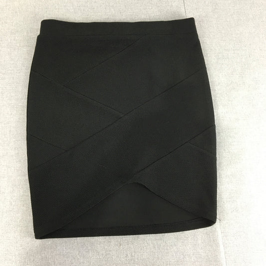 Valleygirl Womens Mini Skirt Size L Black Straight Stretch Fabric