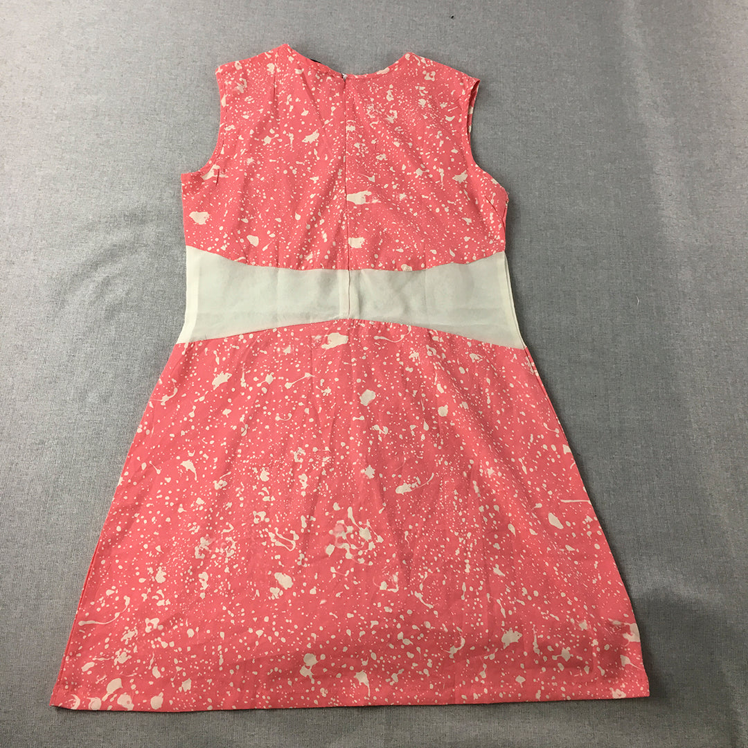 Belle Fille Womens Mini Dress Size S Pink Dot Sleeveless A-Line