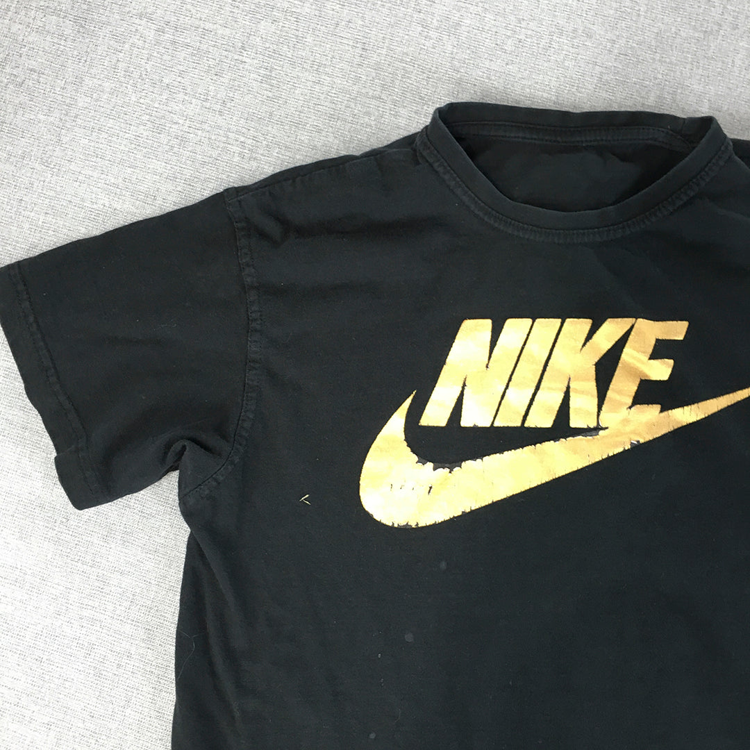 Nike Womens T-Shirt Size S Black Logo Short Sleeve Top