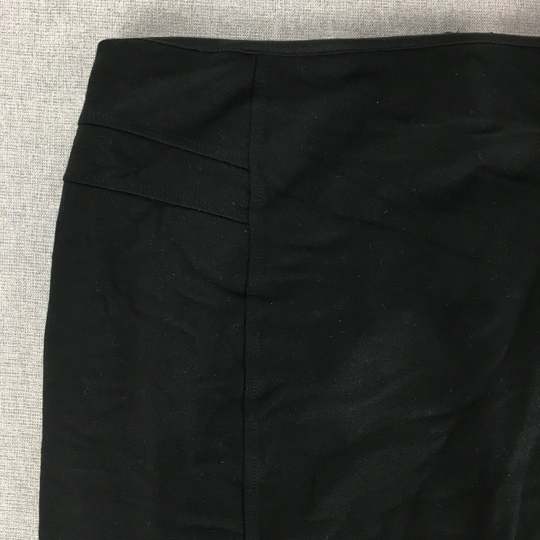 Diana Ferrari Womens Skirt Size 14 Black Pencil Straight