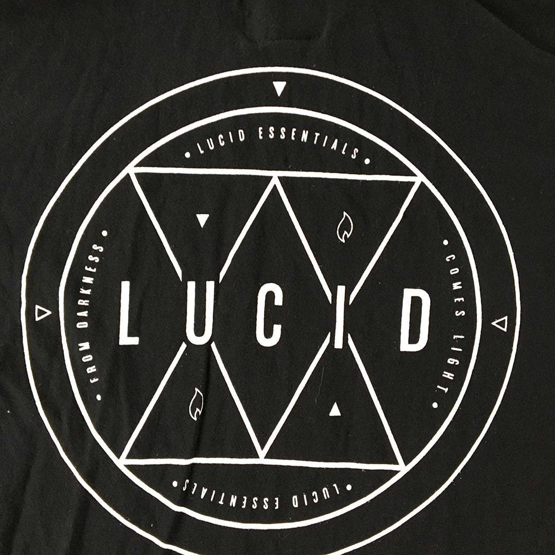 Lucid Apparel Kids Boys Hoodie Shirt Size 10 Black Logo Short Sleeve Top