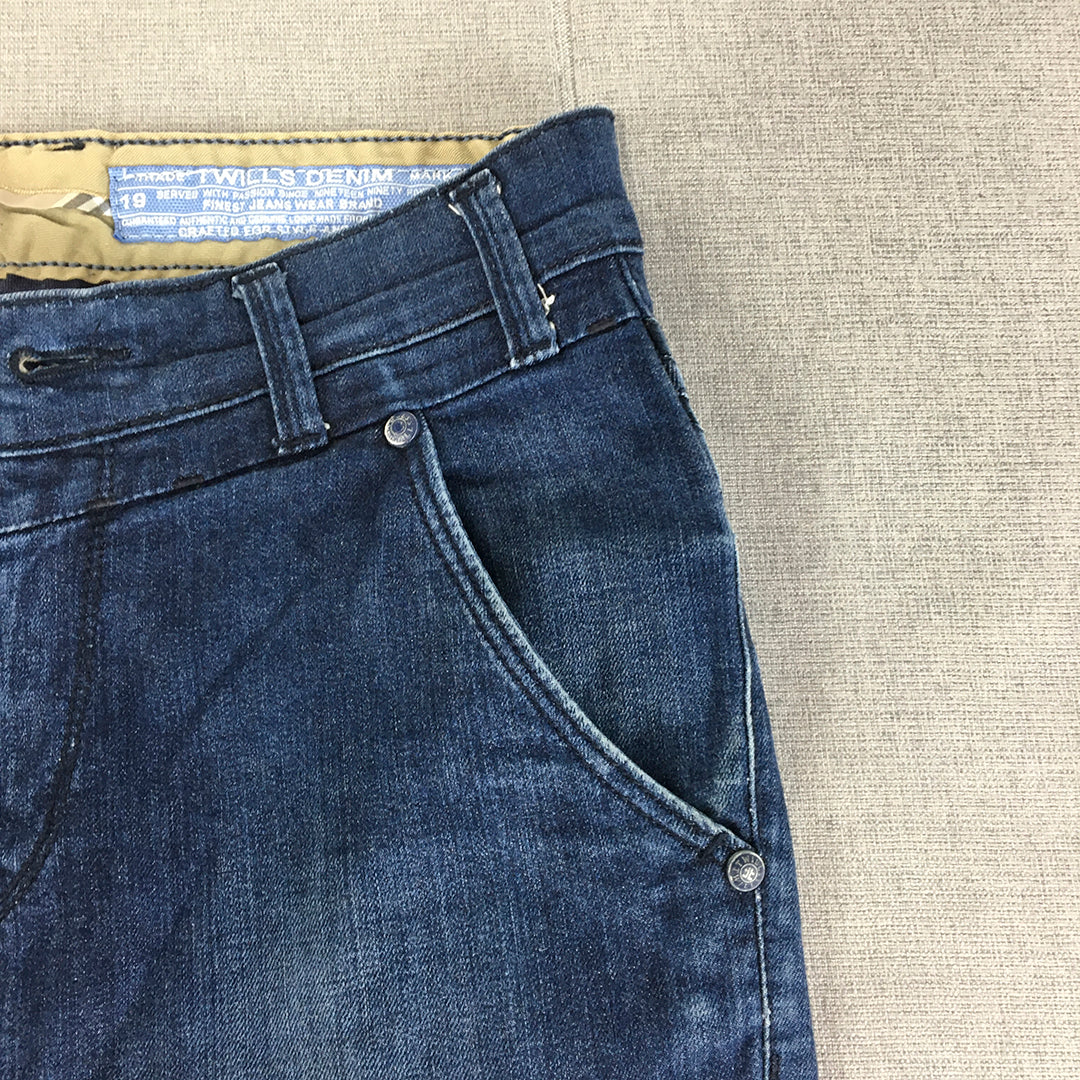 Twills Denim Womens Shorts Size 28 Blue Pockets Jorts