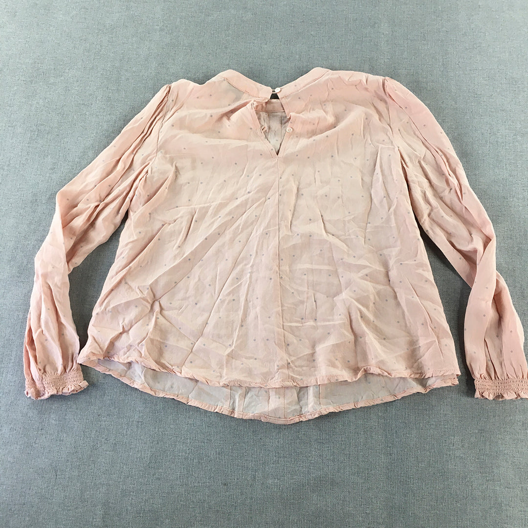 Witchery Girl Top Size 10 Pink Long Sleeve Blouse