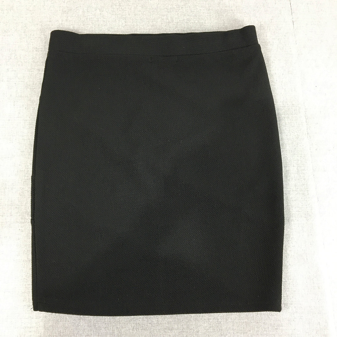 Valleygirl Womens Mini Skirt Size L Black Straight Stretch Fabric